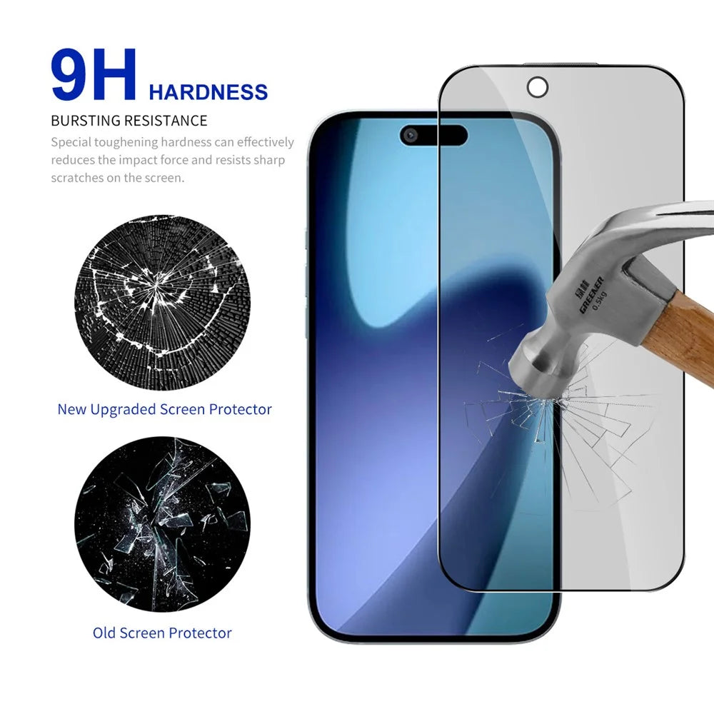 RURIHAI For iPhone Air Privacy Tempered Glass Screen Protector Anti-Spy High Aluminium-Silicon Glass Film - 4