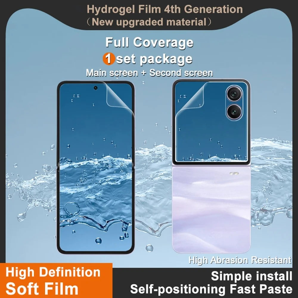 IMAK Hydrogel Film 4th Gen for Honor Magic V Flip 2 1 Set TPU Screen Film (Front Screen + Inner Large Screen) - 3