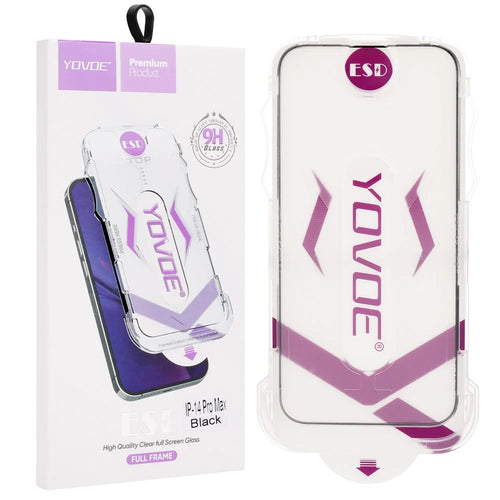 YOVOE For iPhone 17 Screen Protector Silk Printing HD Tempered Glass Film with Installation Tool - 1