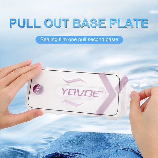 YOVOE For iPhone 14 Pro Screen Protector Silk Printing HD Tempered Glass Film with Installation Tool - 2