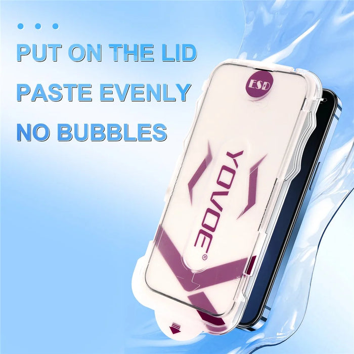 YOVOE For iPhone 15 Screen Protector Silk Printing HD Tempered Glass Film with Installation Tool - 3