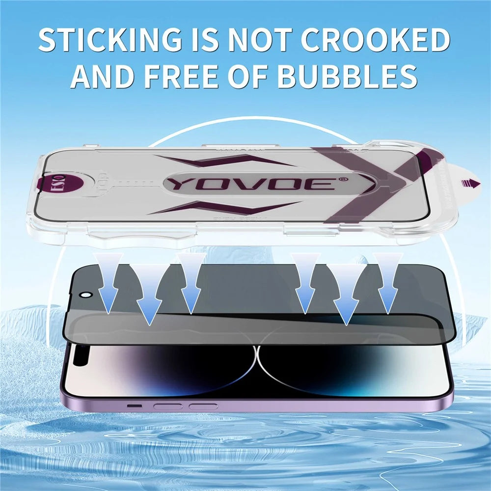 YOVOE For iPhone 17 Pro Screen Protector 28-Degree Anti Spy Tempered Glass Film with Installation Tool - 6