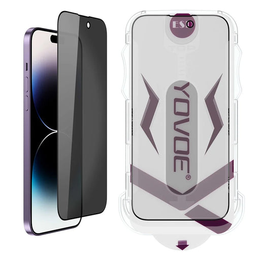 YOVOE For iPhone 16 Plus Screen Protector 28-Degree Anti Spy Tempered Glass Film with Installation Tool - 1