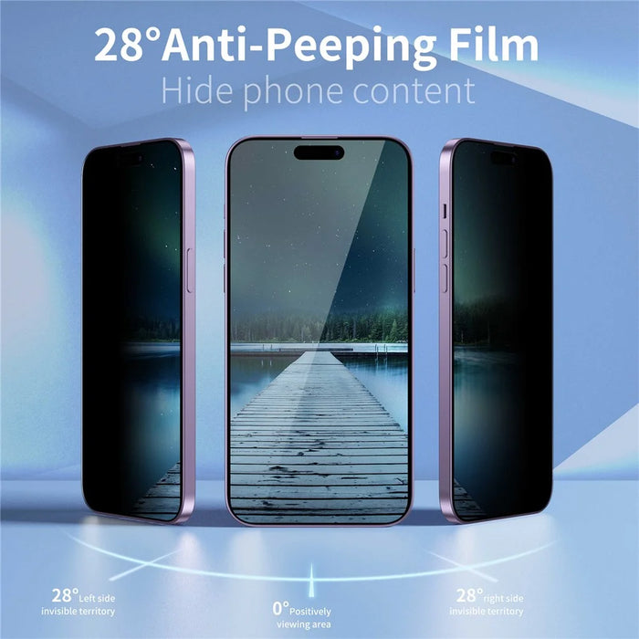 YOVOE For iPhone 16 Plus Screen Protector 28-Degree Anti Spy Tempered Glass Film with Installation Tool - 3