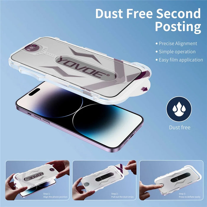 YOVOE For iPhone 16 Plus Screen Protector 28-Degree Anti Spy Tempered Glass Film with Installation Tool - 5