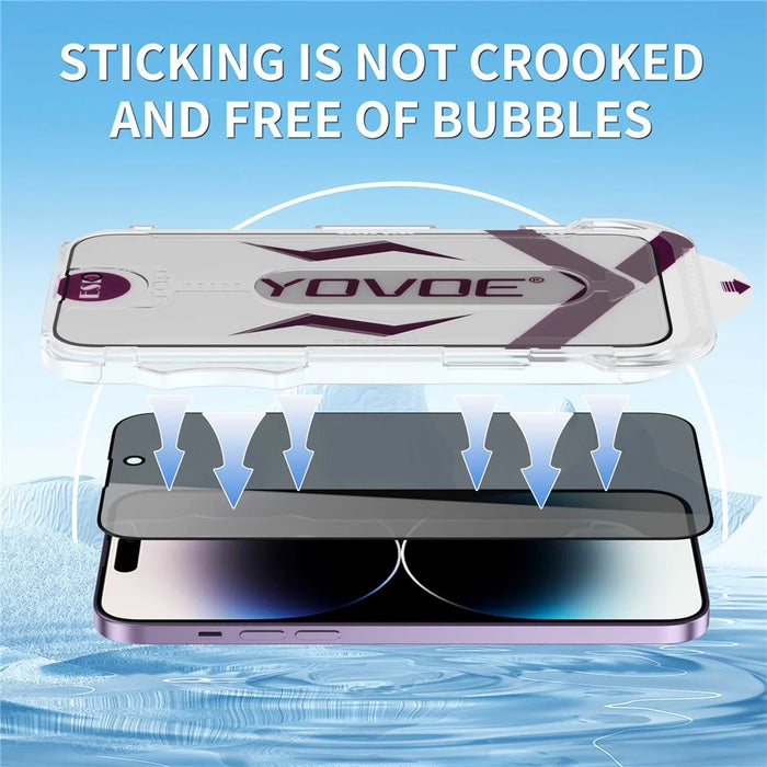 YOVOE For iPhone 16 Plus Screen Protector 28-Degree Anti Spy Tempered Glass Film with Installation Tool - 6