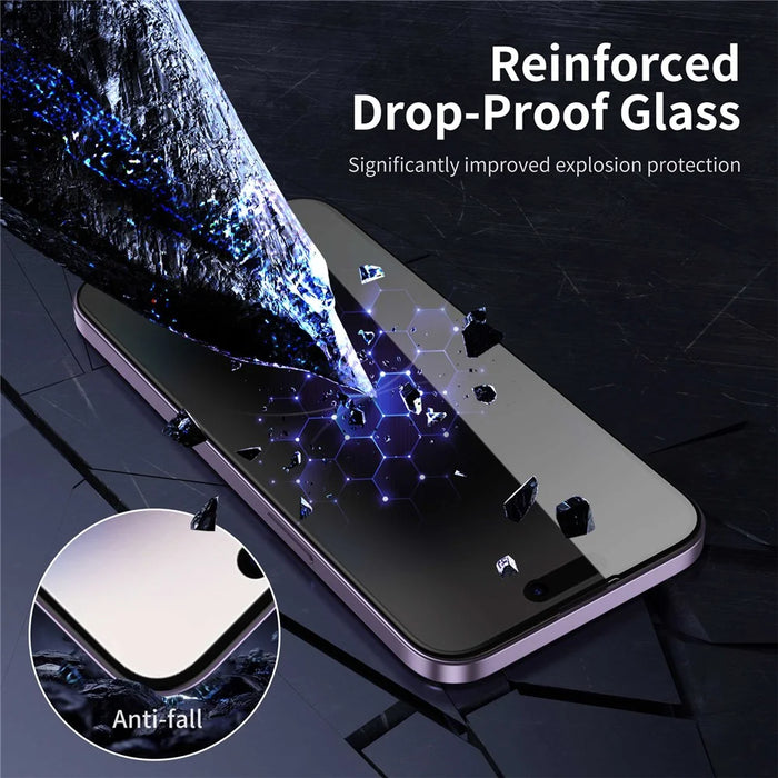 YOVOE For iPhone 15 Pro Screen Protector 28-Degree Anti Spy Tempered Glass Film with Installation Tool - 4