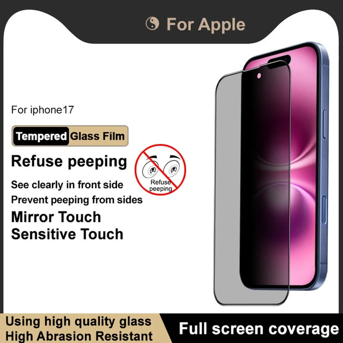 IMAK For iPhone 17 Anti Peep Tempered Glass Screen Protector Full Coverage - 4