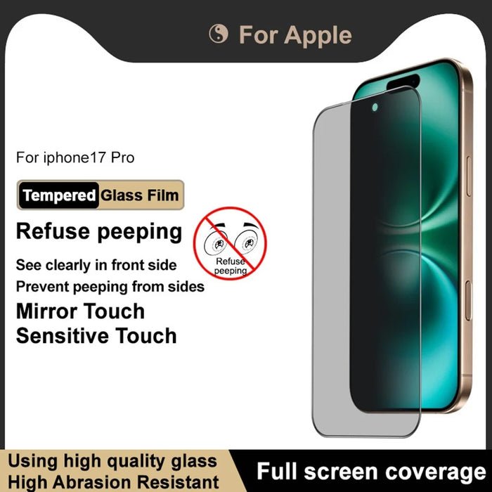 IMAK For iPhone 17 Pro Anti Peep Tempered Glass Screen Protector Full Coverage - 4