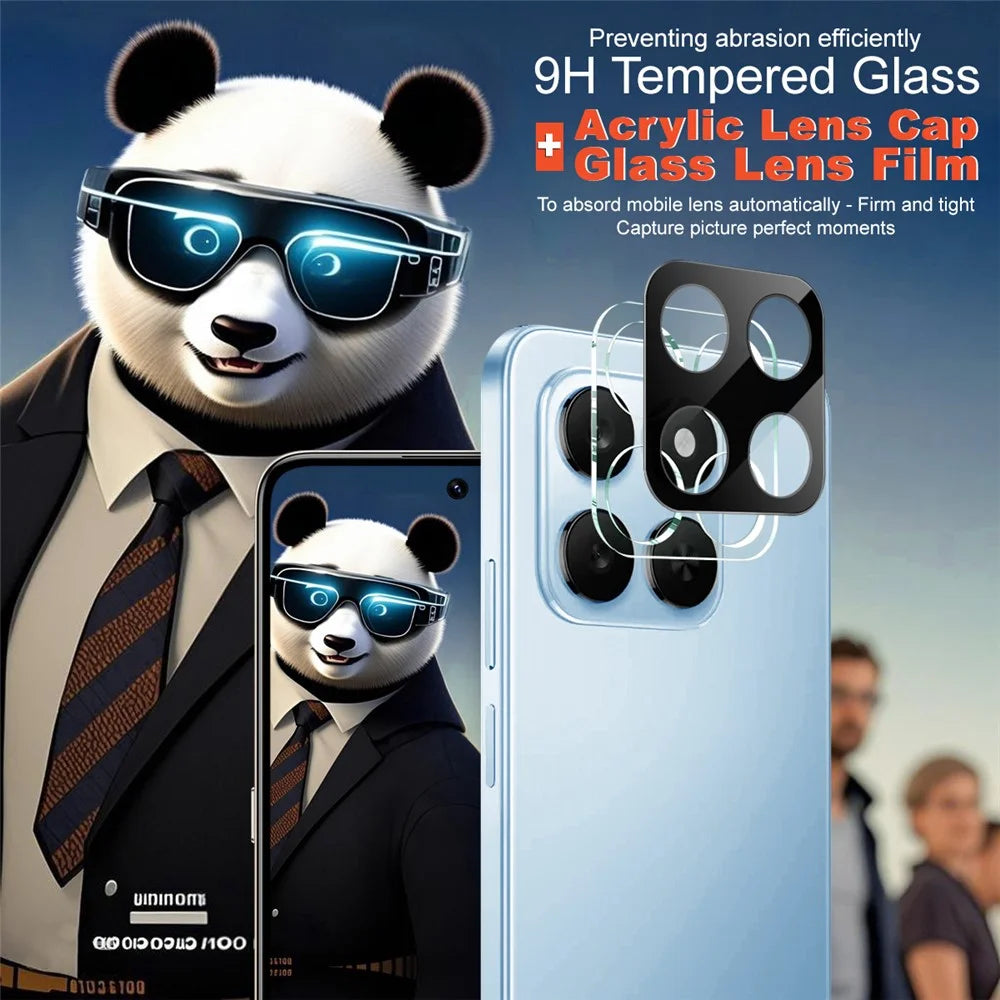 IMAK For Honor 400 Smart 5G / 4G / X7d 4G Tempered Glass Lens Film + Acrylic Cap (Black Version) - 4