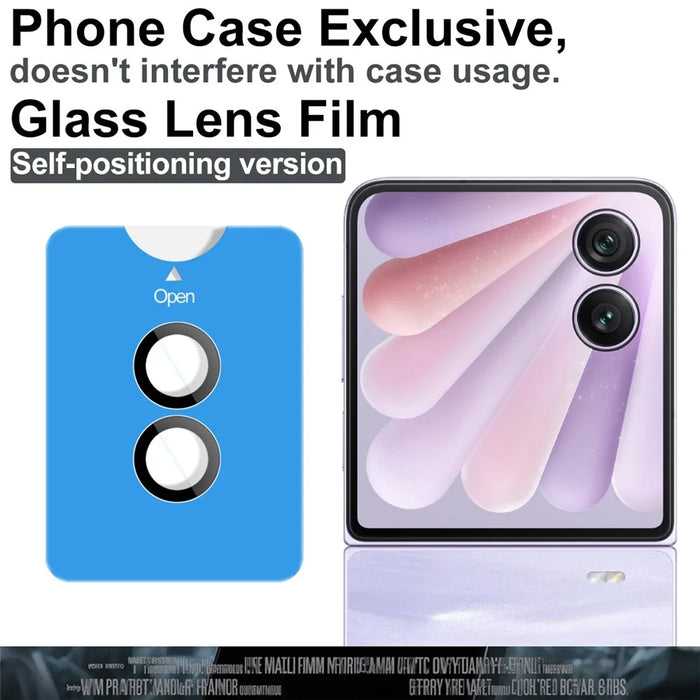 IMAK For Honor Magic V Flip 2 Tempered Glass Camera Lens Protector with Self Positioning Frame (Complete Covering) - 4