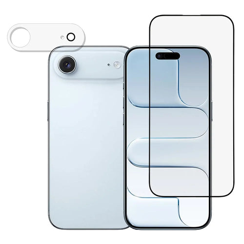 For iPhone Air Screen Protector Silk Printing Full Glue Tempered Glass Screen Film with Camera Lens Film - 1