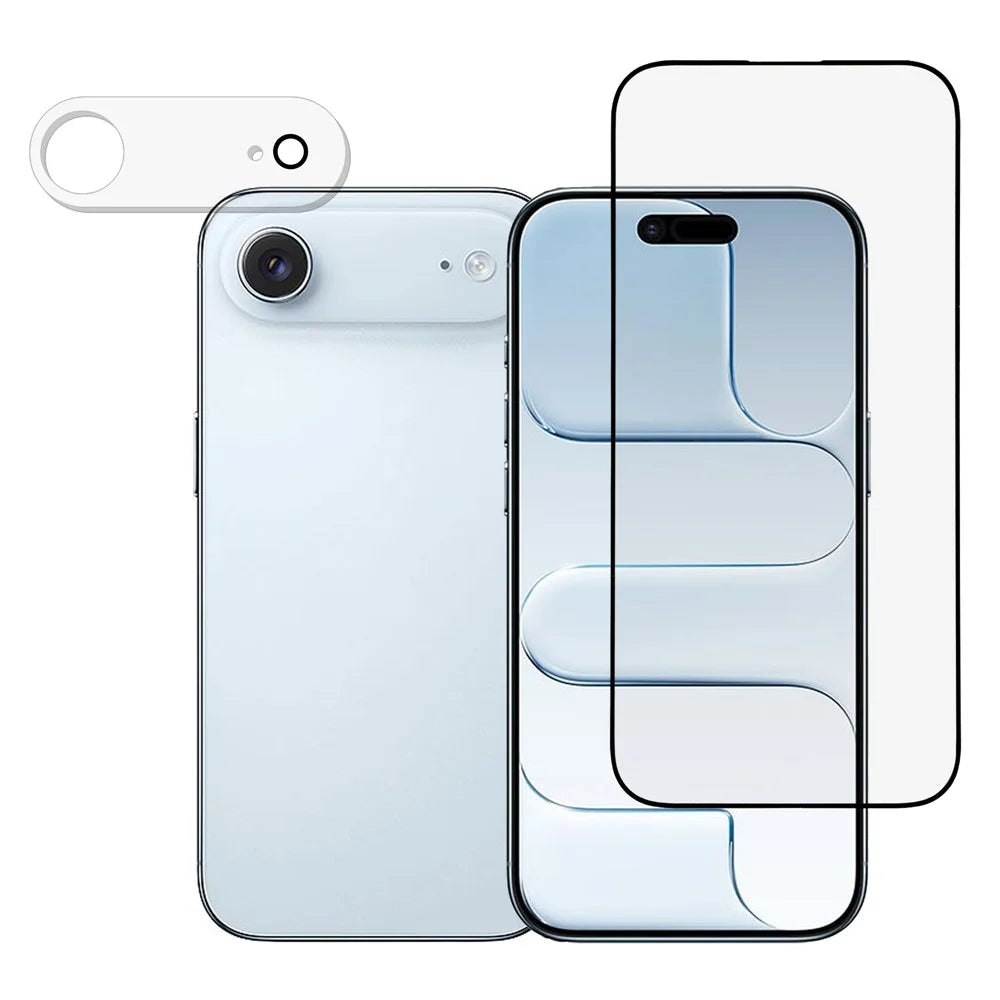 For iPhone Air Screen Protector Silk Printing Full Glue Tempered Glass Screen Film with Camera Lens Film - 1