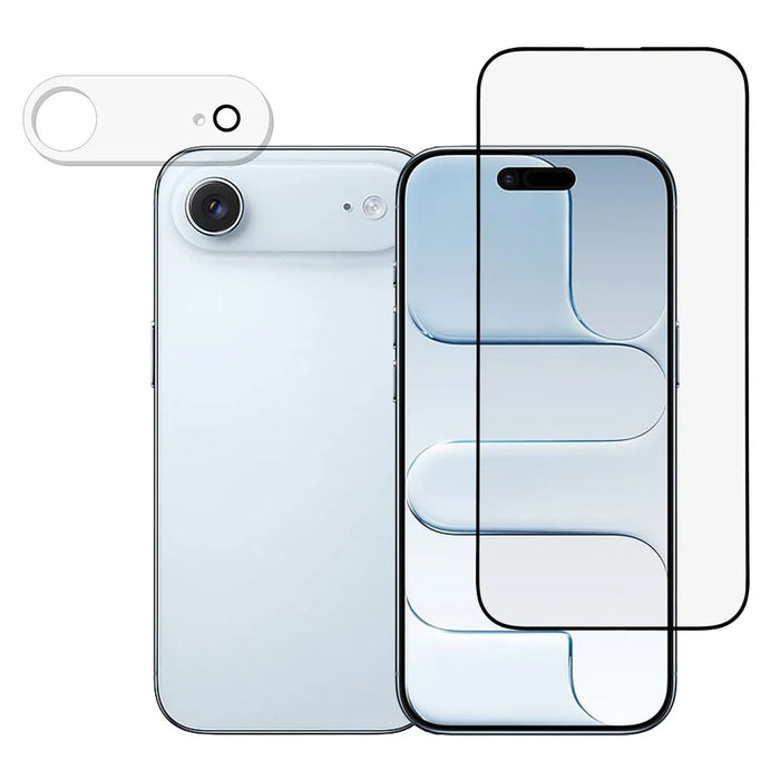 For iPhone Air Screen Protector Silk Printing Full Glue Tempered Glass Screen Film with Camera Lens Film - 1