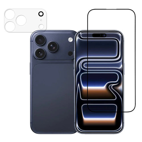 For iPhone 17 Pro Max Screen Protector Silk Printing Full Glue Tempered Glass Screen Film with Camera Lens Film - 1