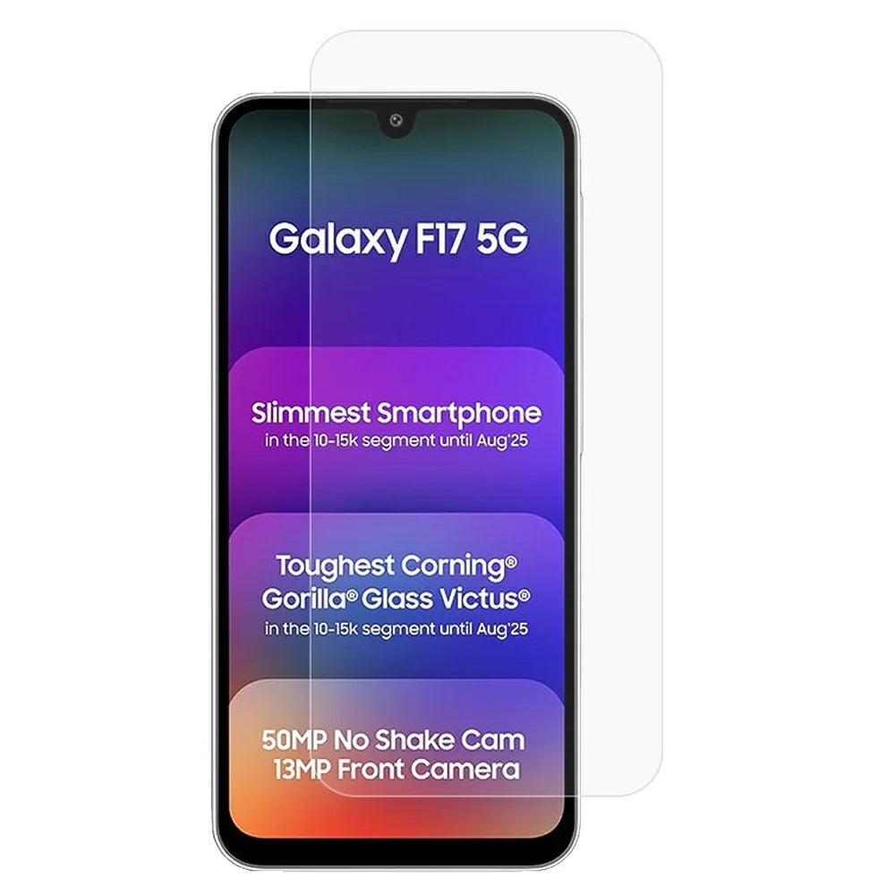 For Samsung Galaxy F17 5G Screen Protector 0.3mm Arc Edge Ultra Clear Tempered Glass Film - 1
