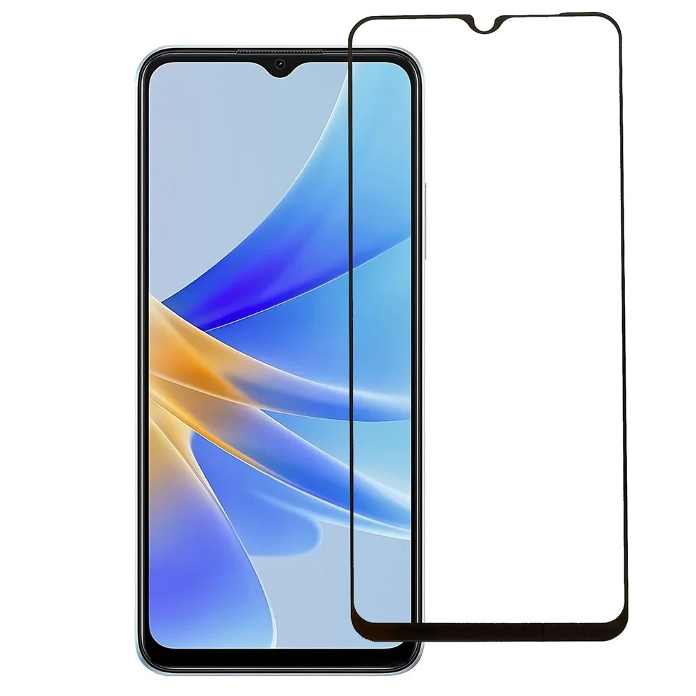 For Oppo A17 4G / A17k 4G Full Glue Silk Printing Scratch Resistant Tempered Glass Film Ultra Clear Full Coverage Screen Protector - 1