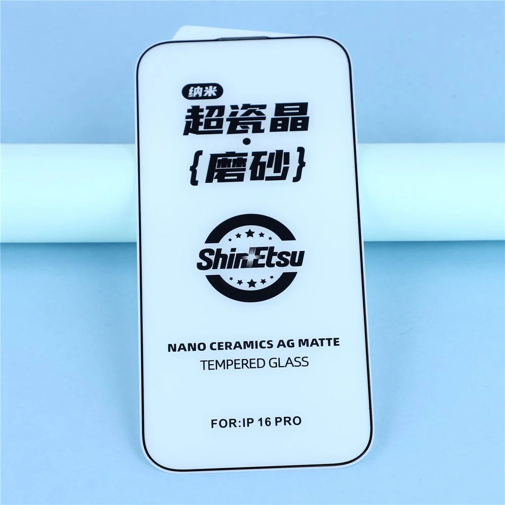 For iPhone 18 Pro / 17 Pro Matte Screen Protector Black Edge Silk Printing Tempered Glass Film with Dust Mesh - 3