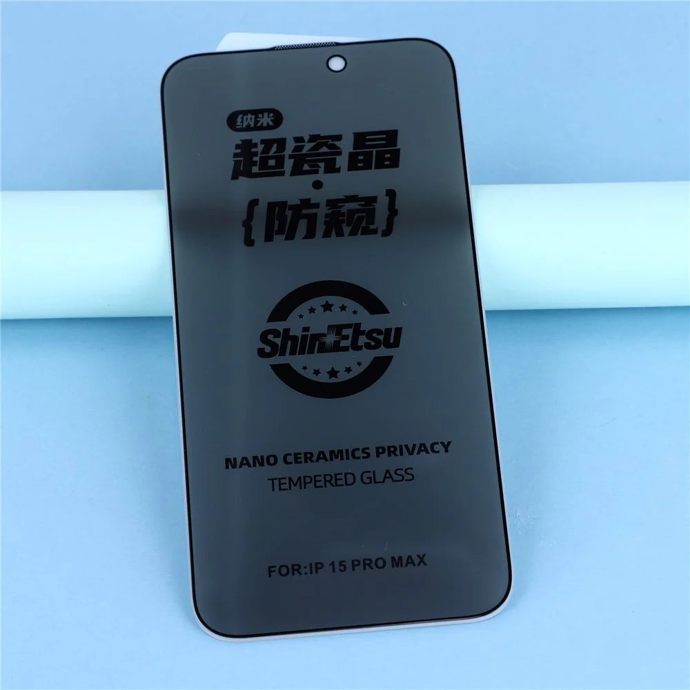 For iPhone 17 Pro Privacy Screen Protector 180 Degree Anti Spy Tempered Glass Film Full Coverage Silk Printing Edge - 3