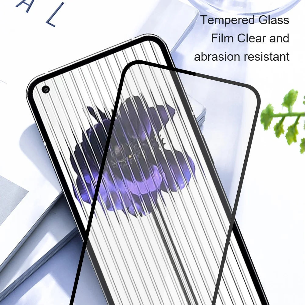 AMORUS 2Pcs For Nothing Phone (3a) / (3a) Pro Screen Protector Shatterproof Silk Printing Tempered Glass Film - Black - 4