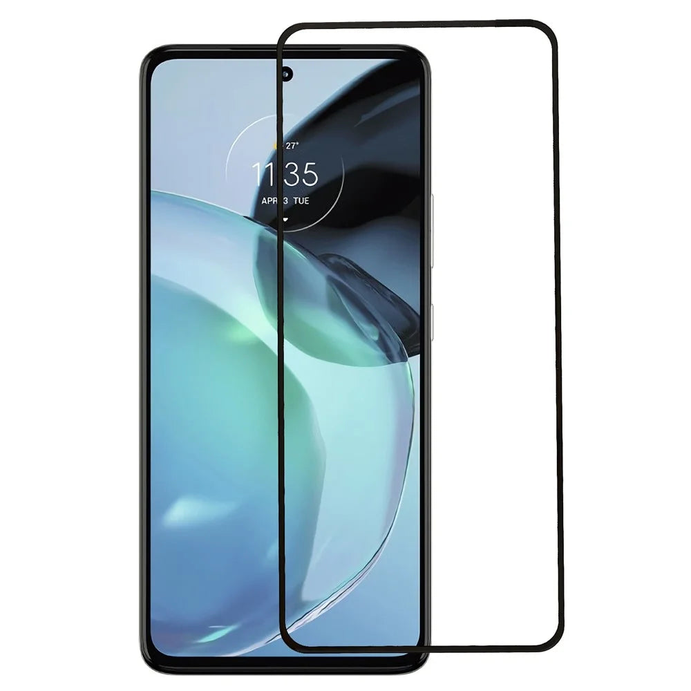 For Motorola Moto G72 4G Ultra Clear Anti-explosion Tempered Glass Film Full Glue Silk Printing Full Screen Protector - 1
