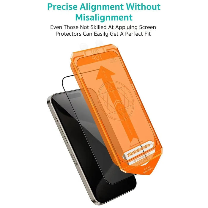 COTECI For iPhone 17 Pro Max Full Screen Protector HD Silk Printing Tempered Glass Film with Dust Removal Tool - 3