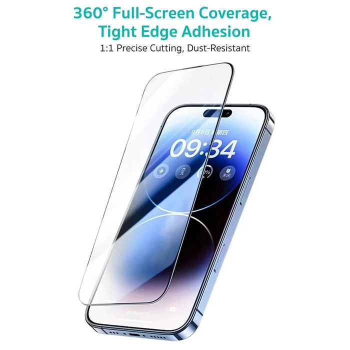COTECI For iPhone 17 Pro Max Full Screen Protector HD Silk Printing Tempered Glass Film with Dust Removal Tool - 4