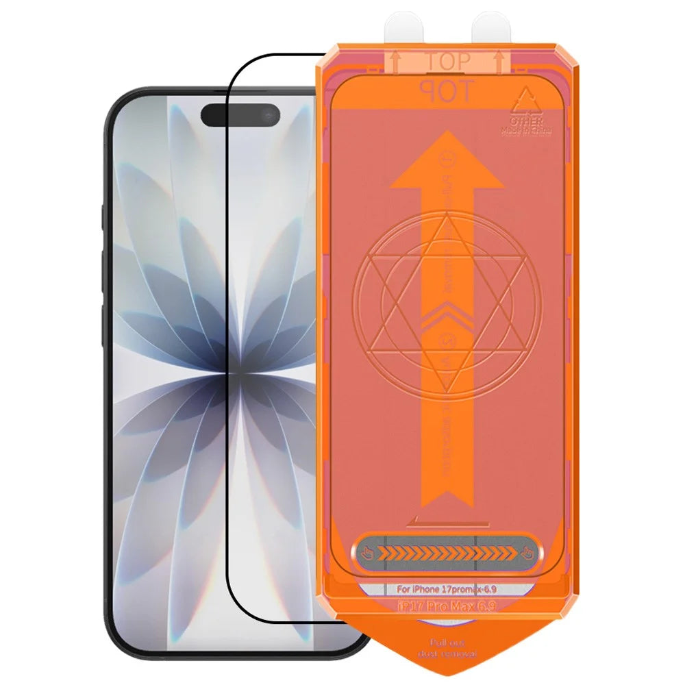 COTECI For iPhone 17 Full Screen Protector HD Silk Printing Tempered Glass Film with Dust Removal Tool - 1
