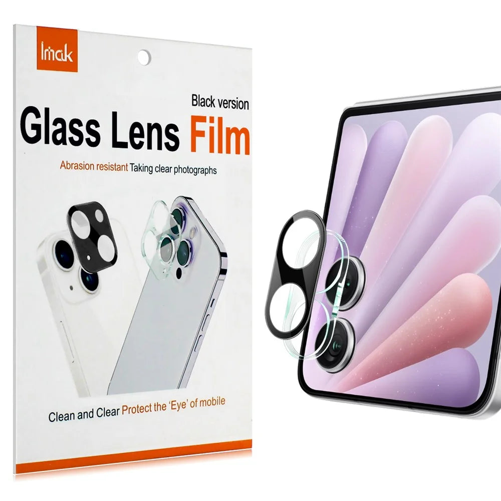 IMAK For Honor Magic V Flip 2 Tempered Glass Lens Film + Acrylic Cap (Black Version) - 1