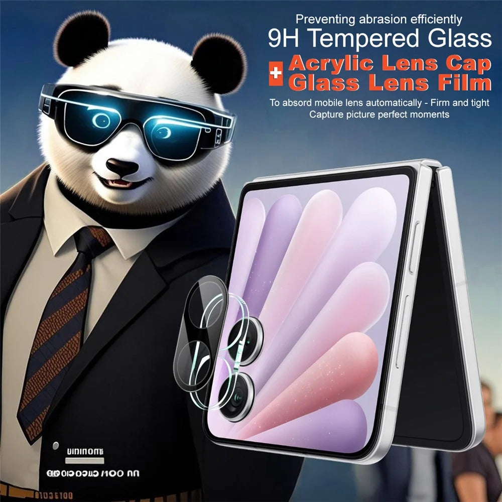 IMAK For Honor Magic V Flip 2 Tempered Glass Lens Film + Acrylic Cap (Black Version) - 4