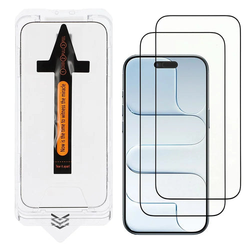 2Pcs For iPhone Air Screen Protector HD Clear High Aluminium Silicon Glass Film with Dust Removal Tool - 1
