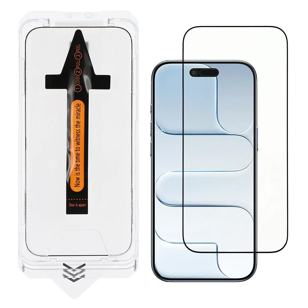 For iPhone Air Screen Protector Silk Printing Clear High Aluminium Silicon Glass Film with Dust Removal Tool - 1