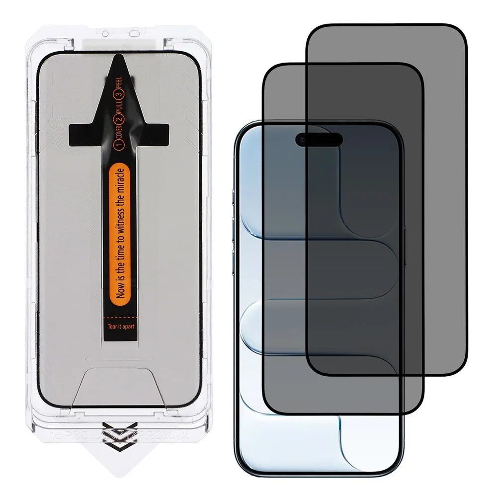 2Pcs For iPhone Air Screen Protector Anti Spy High Aluminium Silicon Glass Film with Dust Removal Tool - 1