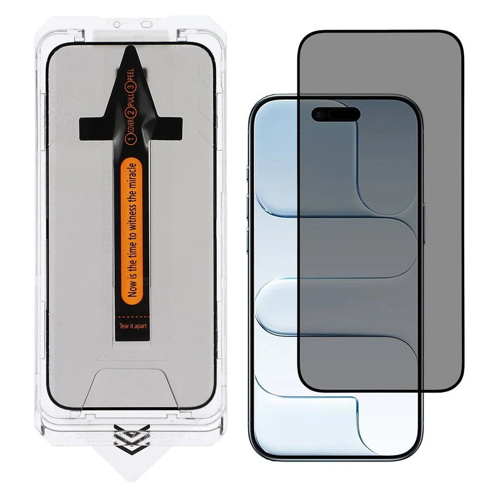 For iPhone Air Screen Protector Anti Spy High Aluminium Silicon Glass Film with Dust Removal Tool - 1
