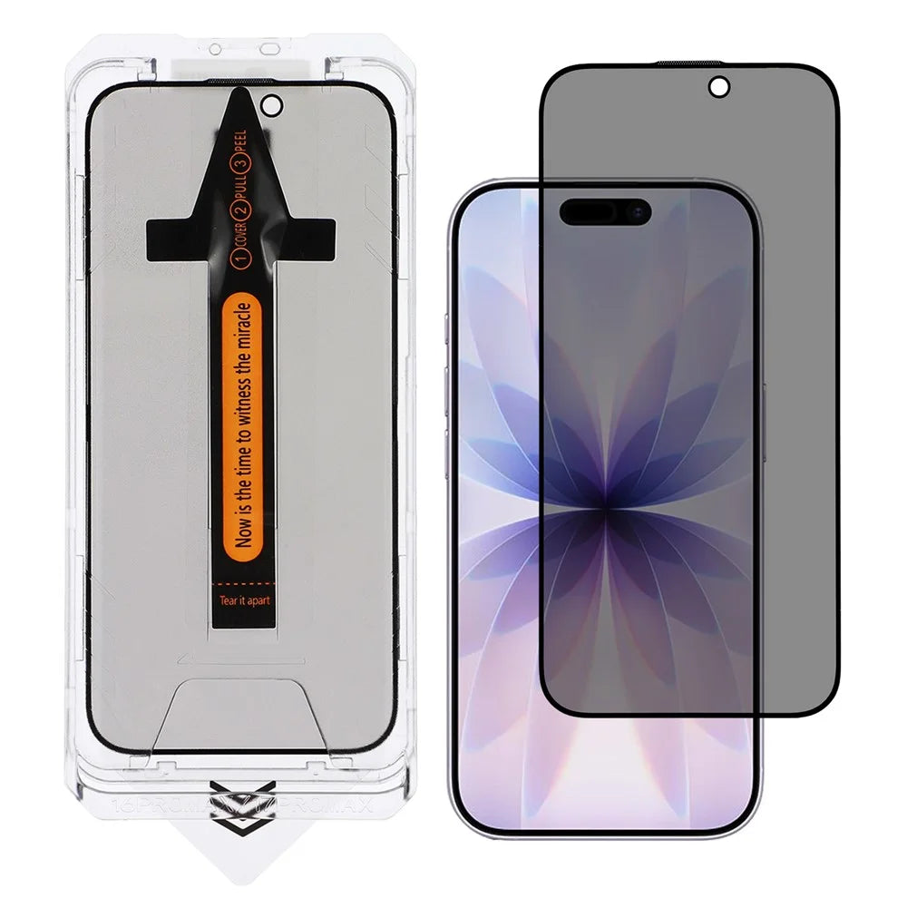 For iPhone 17 Screen Protector Anti Spy High Aluminium Silicon Glass Film with Dust Removal Tool - 1