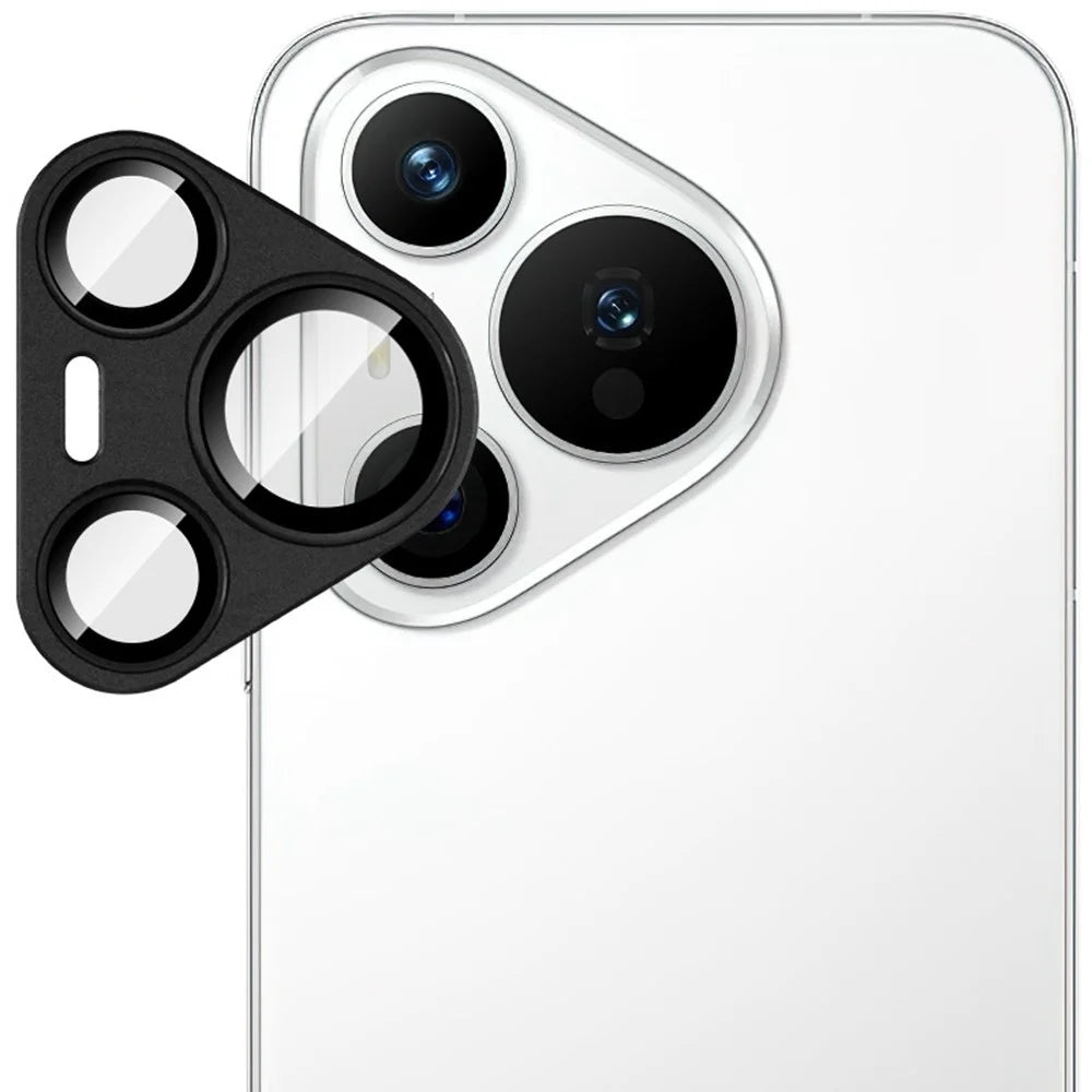 IMAK For Huawei Pura 70 Camera Lens Film Metal Lens Cap + Tempered Glass Lens Protector - Black - 1