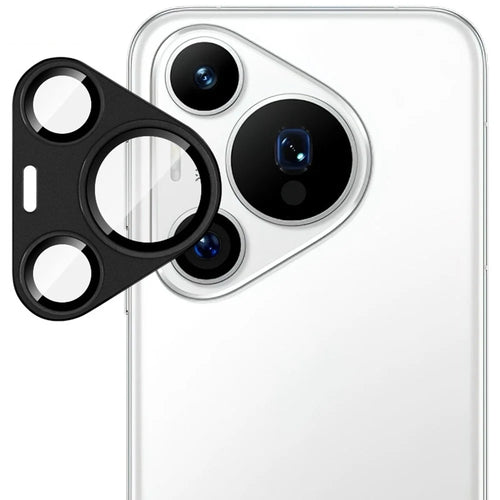 IMAK For Huawei Pura 70 Pro / Pura 70 Pro+ Camera Lens Film Metal Lens Cap + Tempered Glass Lens Protector - Black - 1