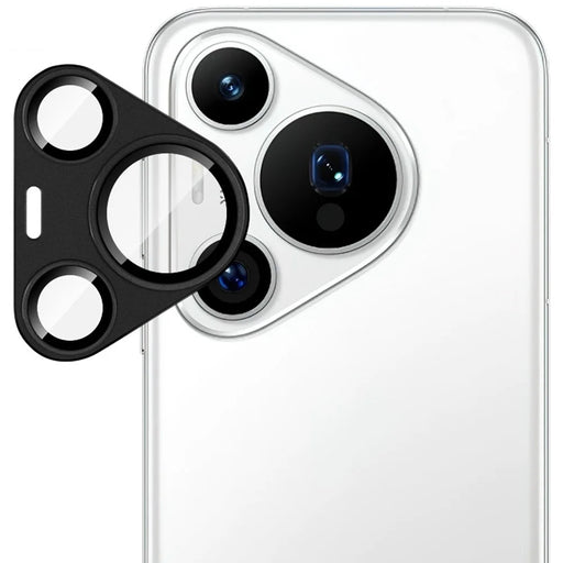 IMAK For Huawei Pura 70 Pro / Pura 70 Pro+ Camera Lens Film Metal Lens Cap + Tempered Glass Lens Protector - Black - 1
