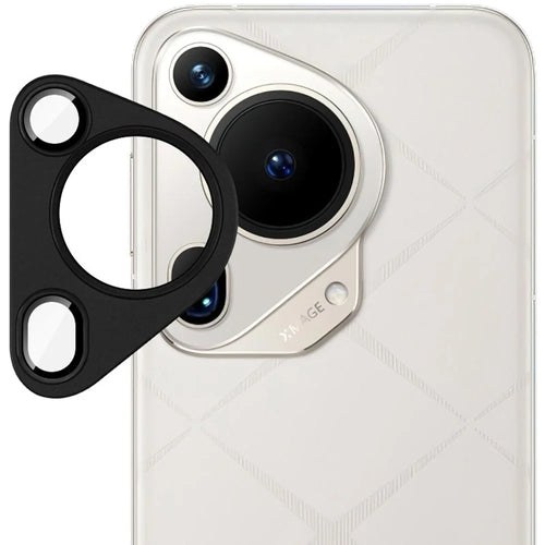 IMAK For Huawei Huawei Pura 70 Ultra Camera Lens Film Metal Lens Cap + Tempered Glass Lens Protector - Black - 1