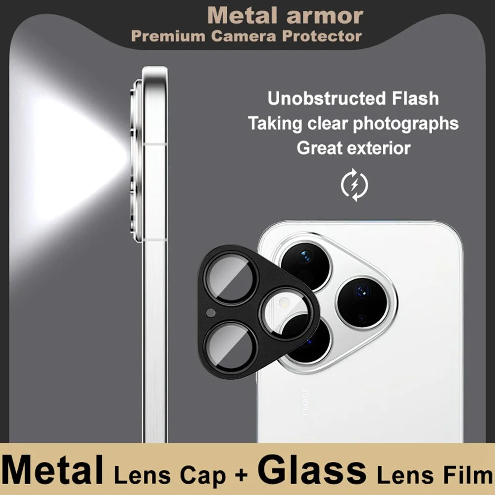 IMAK For Huawei Pura 80 Camera Lens Film Metal Lens Cap + Tempered Glass Lens Protector - Black - 5