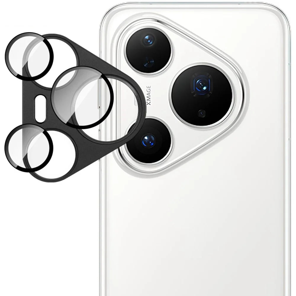 IMAK For Huawei Pura 80 Pro / Pura 80 Pro+ Camera Lens Film Metal Lens Cap + Tempered Glass Lens Protector - Black - 2