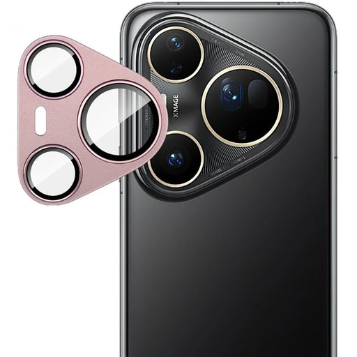 IMAK For Huawei Pura 80 Ultra Camera Lens Film Metal Lens Cap + Tempered Glass Lens Protector - Pink - 1