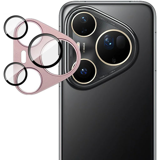 IMAK For Huawei Pura 80 Ultra Camera Lens Film Metal Lens Cap + Tempered Glass Lens Protector - Pink - 2