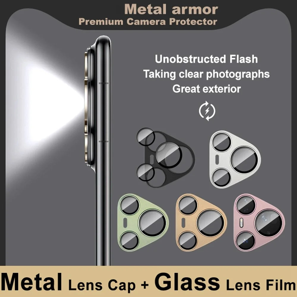 IMAK For Huawei Pura 80 Ultra Camera Lens Film Metal Lens Cap + Tempered Glass Lens Protector - Pink - 6