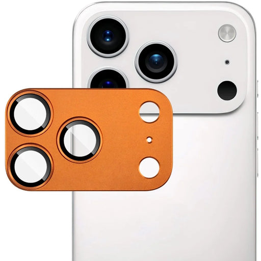 IMAK For iPhone 17 Pro Camera Lens Film Metal Lens Cap + Tempered Glass Lens Protector - Orange - 1