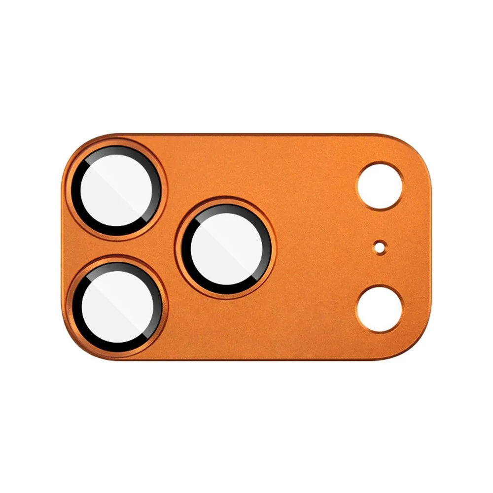 IMAK For iPhone 17 Pro Camera Lens Film Metal Lens Cap + Tempered Glass Lens Protector - Orange - 3