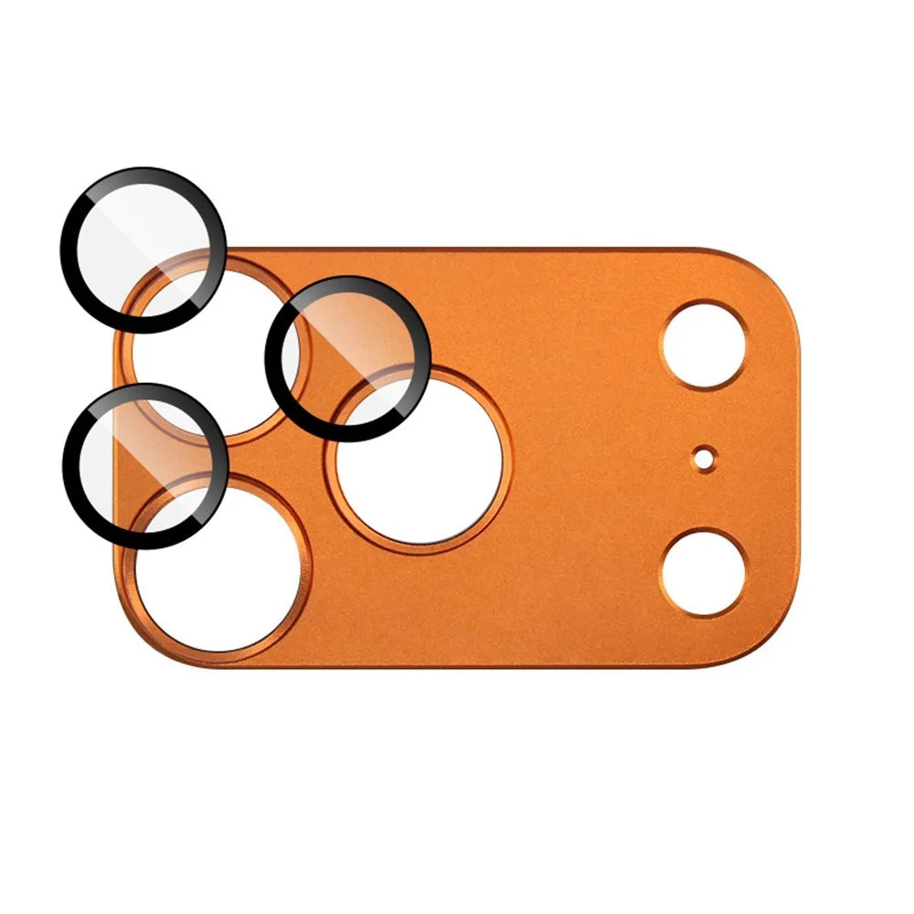IMAK For iPhone 17 Pro Max Camera Lens Film Metal Lens Cap + Tempered Glass Lens Protector - Orange - 4