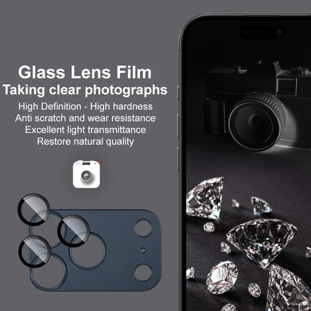 IMAK For iPhone 17 Pro Max Camera Lens Film Metal Lens Cap + Tempered Glass Lens Protector - Orange - 7
