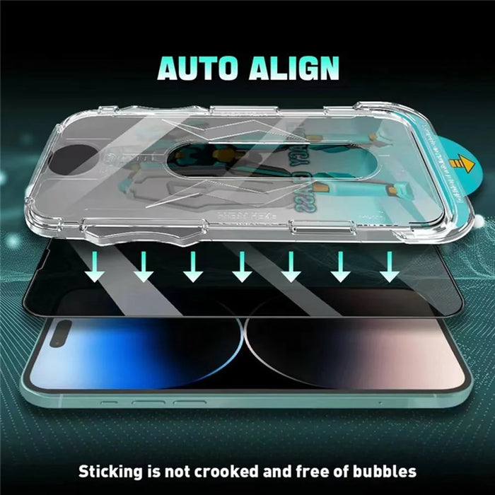 JRNLT For iPhone 17 Screen Protector 28 Degree Anti Spy Tempered Glass Film with Installation Tool - 5