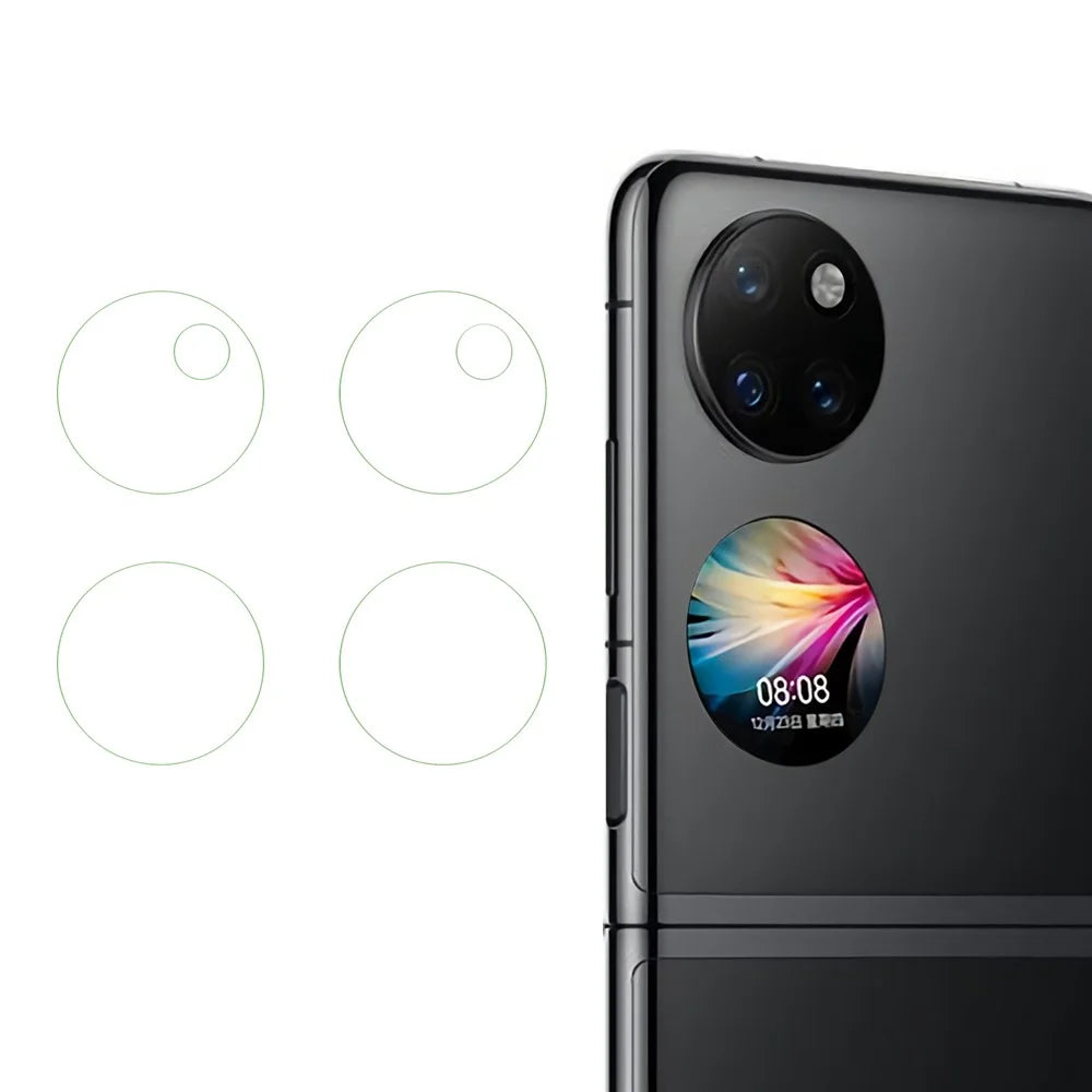 For Huawei P50 Pocket / P50 Pocket S 2 Set Camera Lens Protector (Upper + Lower) 2.5D Arc Edge Ultra Clear Tempered Glass Lens Film - 1